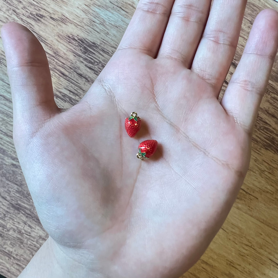 Strawberry Enamel Charms